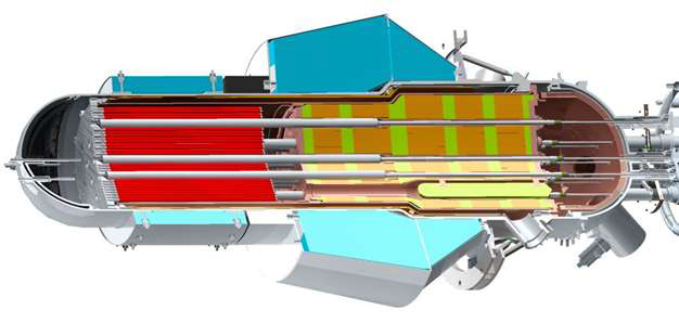 Grafik: Space Gas Cooled Fast Reactordes TEM. Quelle: JSC NIKIET